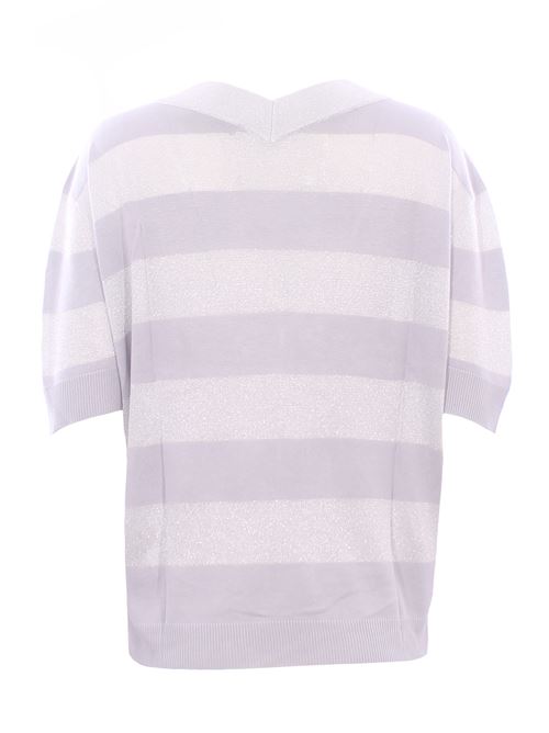 striped lurex v-neck LA FILERIA | 57220/23702052